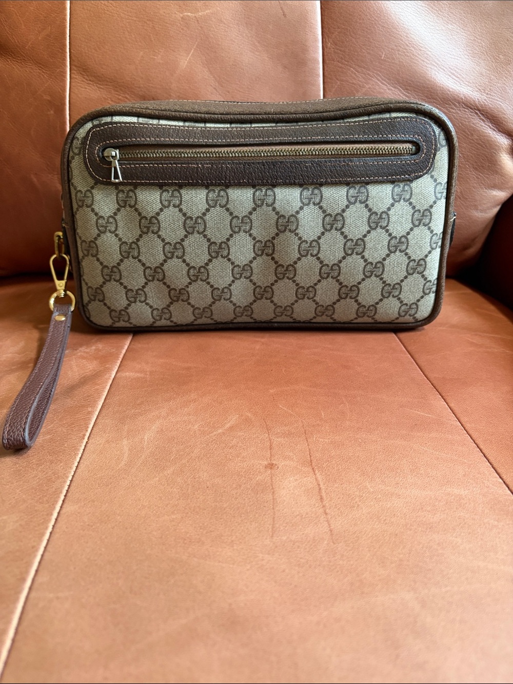 Gucci Canvas Monogram Wristlet